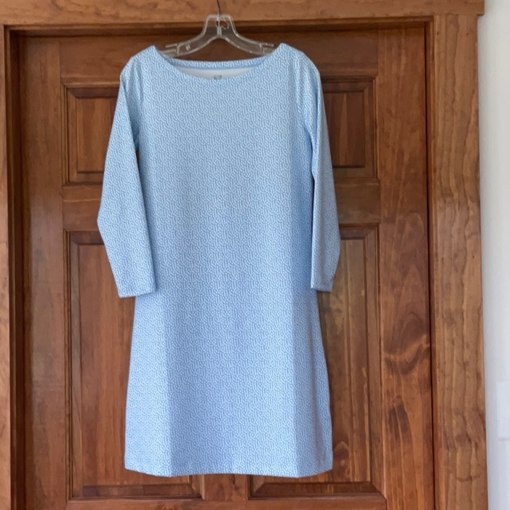 Vineyard vines blue/white diamond print dress NWOT